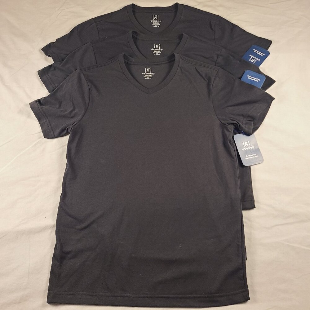 George T Shirts 3 pack Men's S (34-36) Black